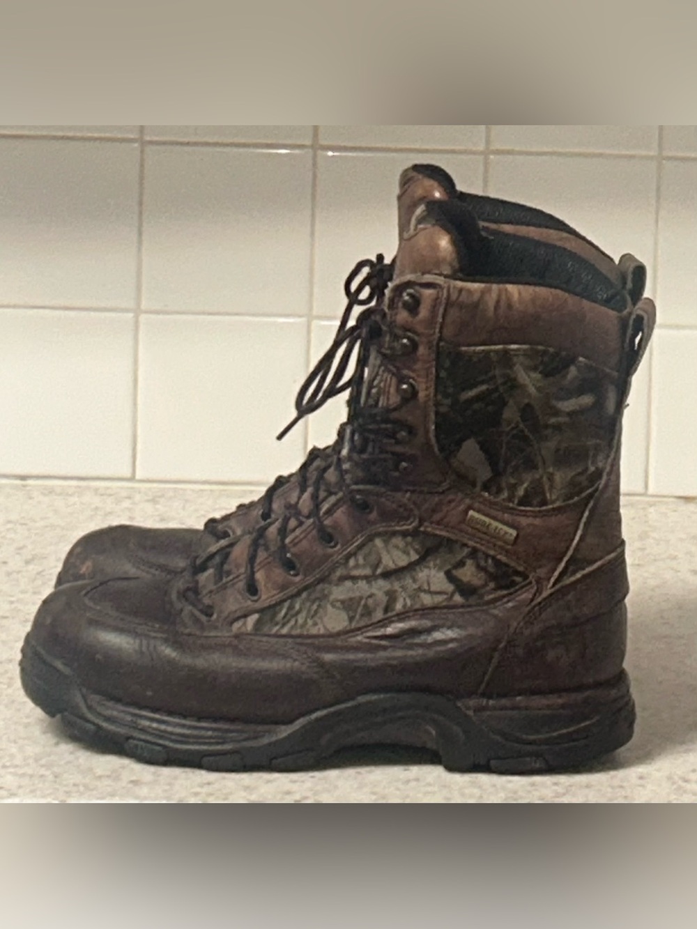 Danner GORE-TEX Men' Brown Camo  Waterproof Hunting Boots Full Grain Leather 9.5